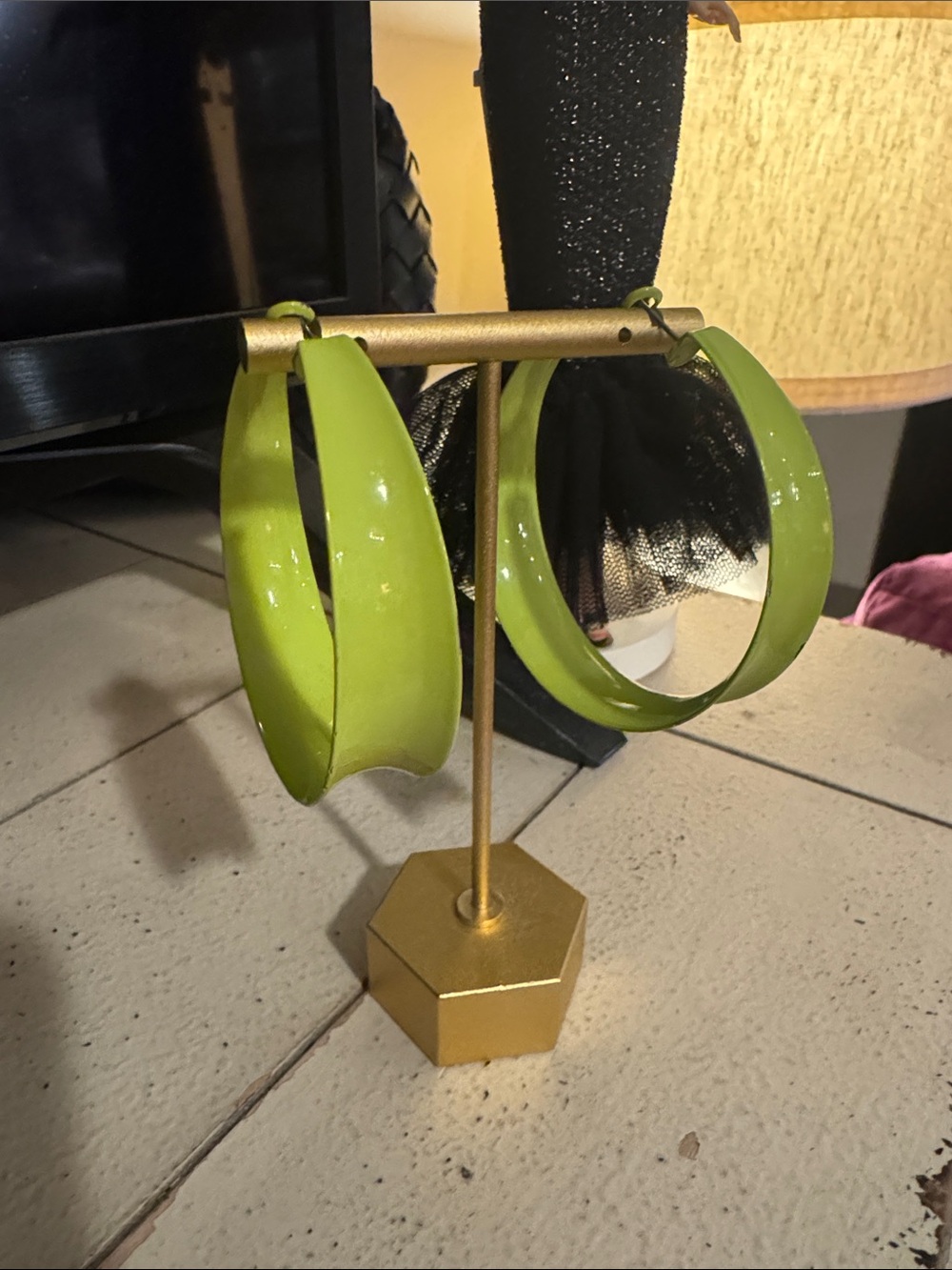 Lime Green Hoop Earrings - Women Jewelry Fashion Accessories